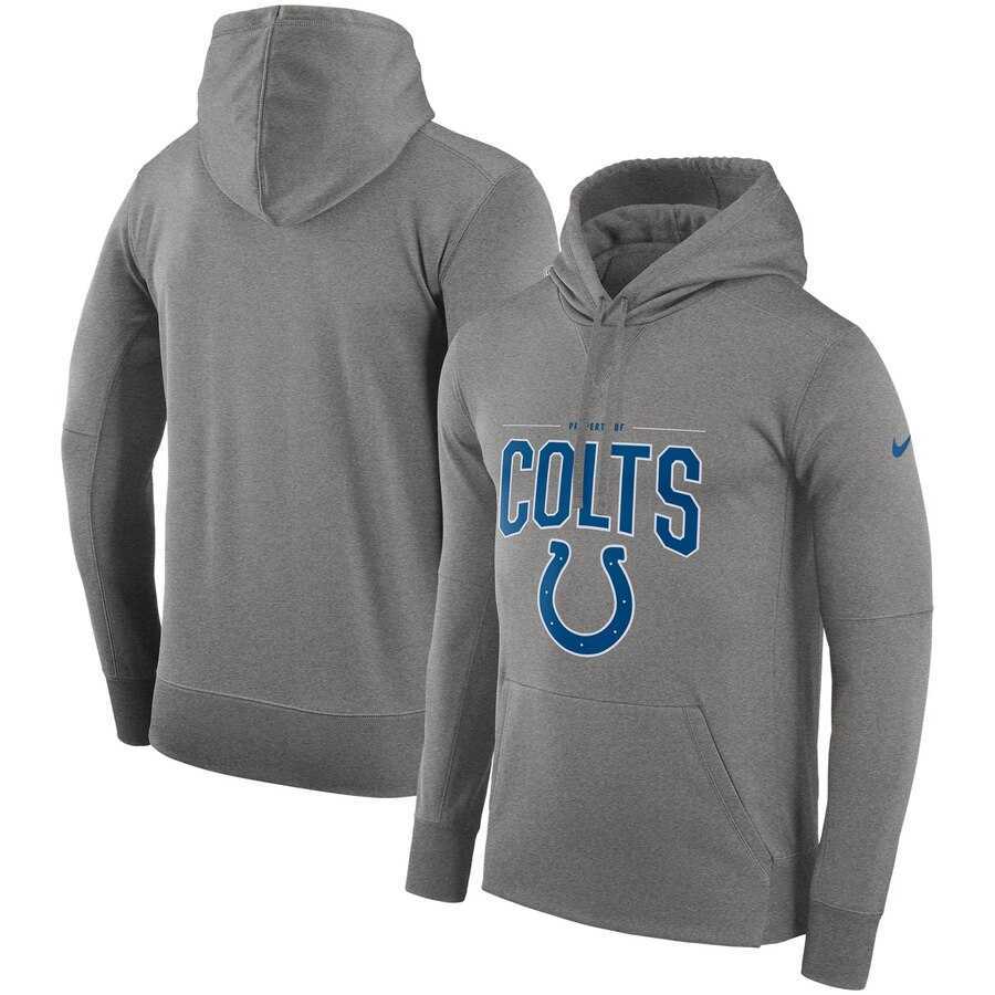 Indianapolis Colts Nike Sideline Property of Performance Pullover Hoodie Gray,We sell and wholesale Indianapolis Colts Nike Sideline Property of Performance Pullover Hoodie Gray on line form chian!